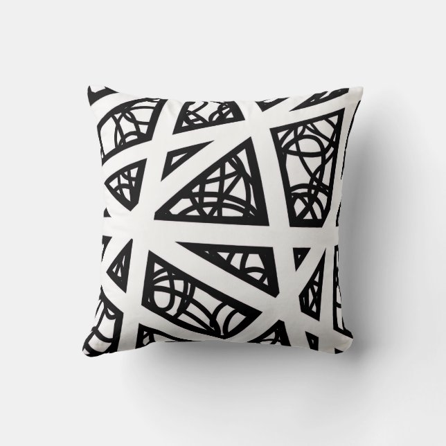 Coussin Angles in Black and White (Verso)