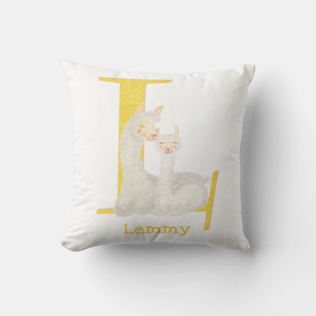 Coussin Animal ABC L is for llama cushion (Recto)
