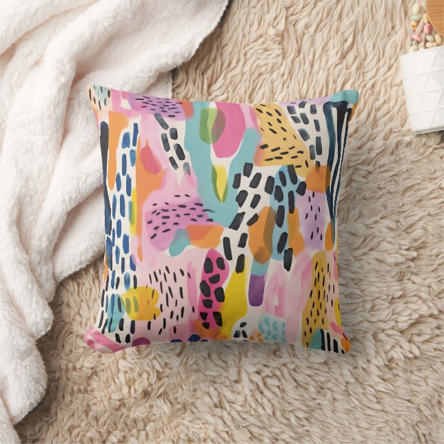 Coussin Animal Abstrait Moderne Retro Coloré (Couverture)