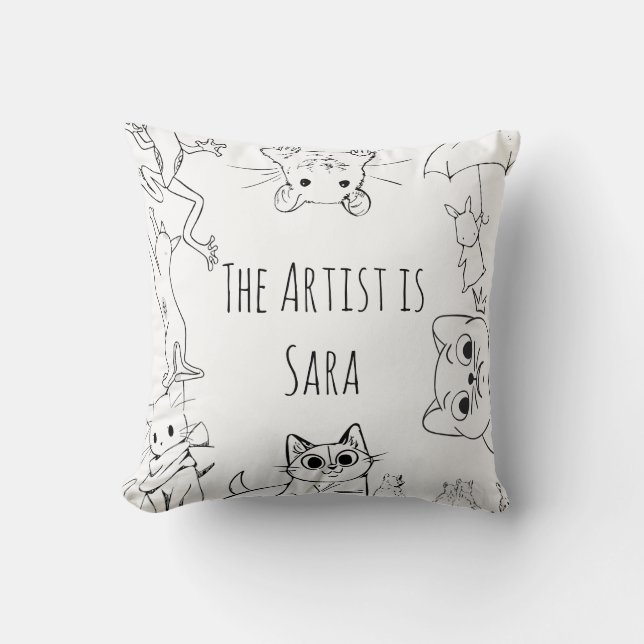 Coussin animal couleur et câlin (Recto)