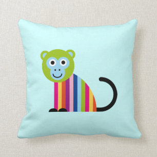 Coussin animal de bande dessinée colorée mignonn