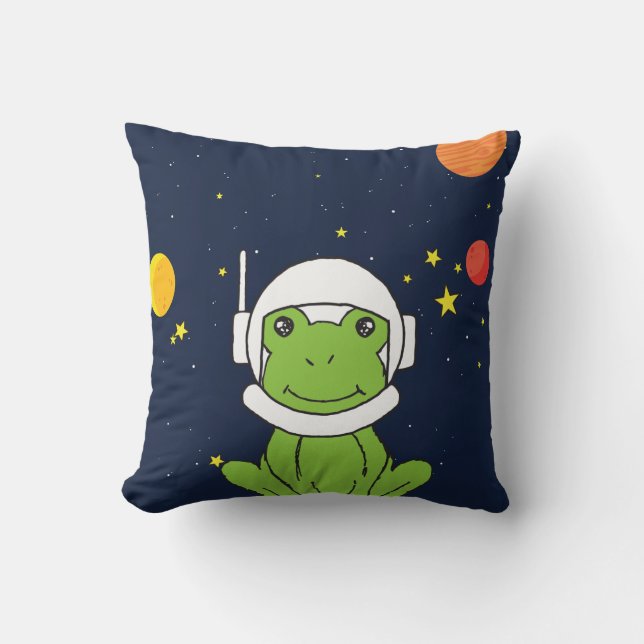 Coussin Animal de l'astronaute de grenouille avec Clipart  (Recto)