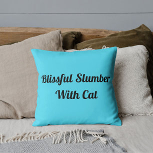 Coussin Animal familier chat citation drôle mignon bleu pe