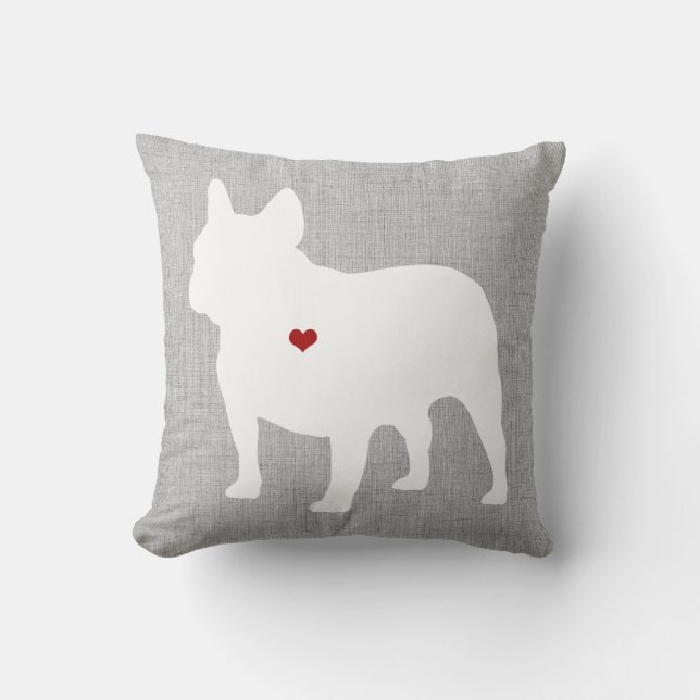 Coussin Animal familier de coeur d'amant de bouledogue (Recto)