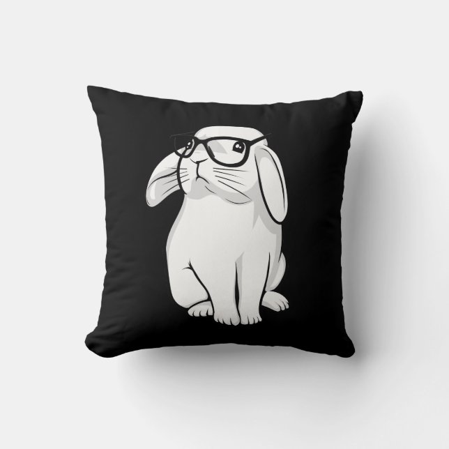 Coussin Animal familier mignon de lapin de lapin ringard (Recto)