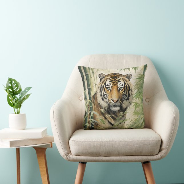 Coussin Animal Nature Tiger Bambou (Chaise)