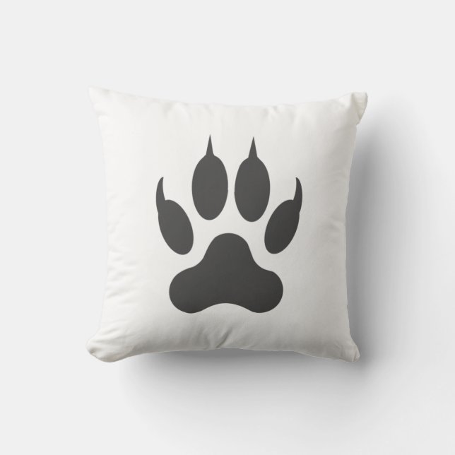 Coussin animal noir blanc élégant de patte de (Recto)