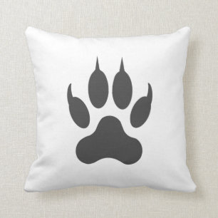 Coussin animal noir blanc élégant de patte de