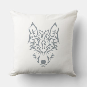 Coussin Animal Spirit Wolf Silver