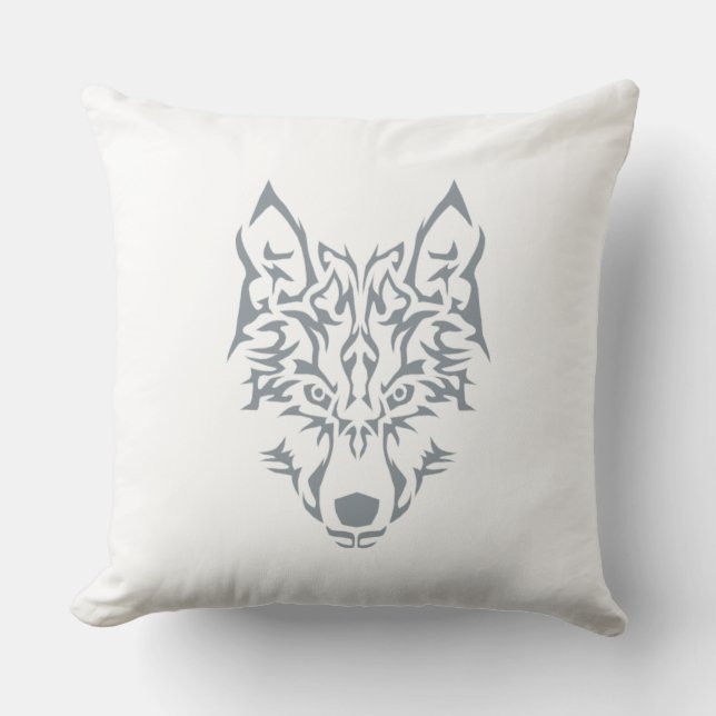 Coussin Animal Spirit Wolf Silver (Recto)
