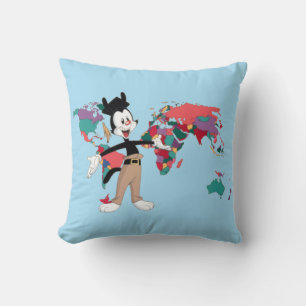 Coussin Animaniacs   Graphique de la carte du monde de Yak