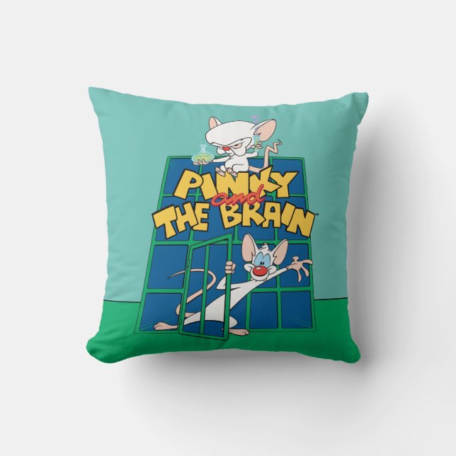 Coussin Animaniacs | Pinky et le graphique de la cage céré (Recto)