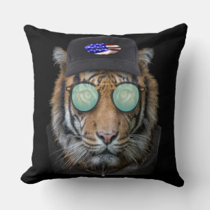 Coussin Animaux amusants habillés de tigre du Bengale