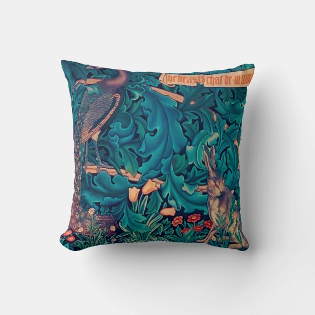 Coussin Animaux dans la forêt, William Morris (Recto)