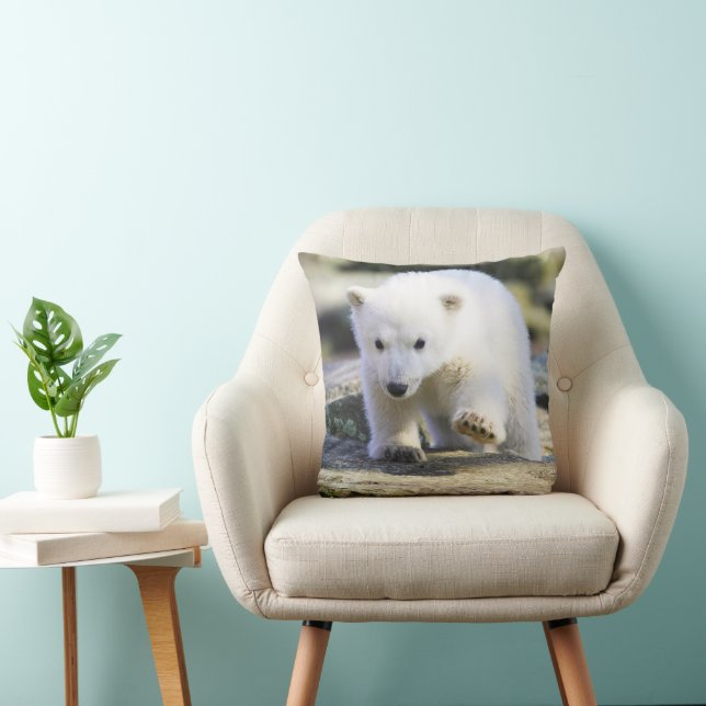 Coussin Animaux de bébés cutest | Bébé Ours polaire (Chaise)