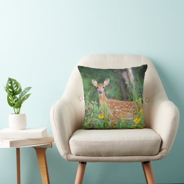 Coussin Animaux de bébés cutest | Cerf à queue blanche dan (Chaise)