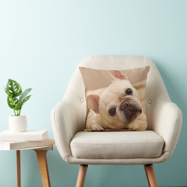 Coussin Animaux de bébés cutest | French Bulldog Head Tilt (Chaise)
