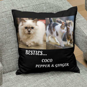 Coussin Animaux de compagnie amis Photo Collage & Noms Cha