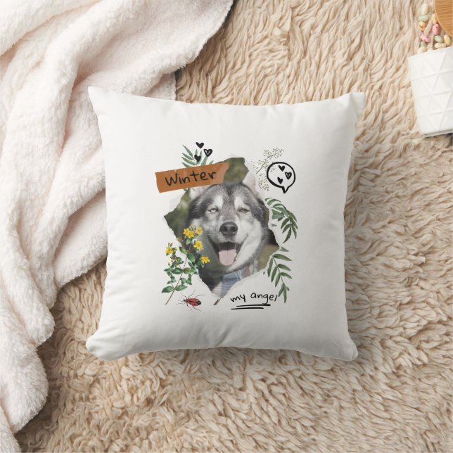Coussin Animaux de compagnie et fleurs collage évolutif cu (Couverture)
