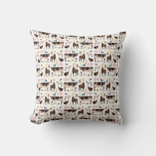 Coussin Animaux de ferme avec chevaux et vaches