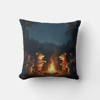 Coussin Animaux de la fête de feu de camp