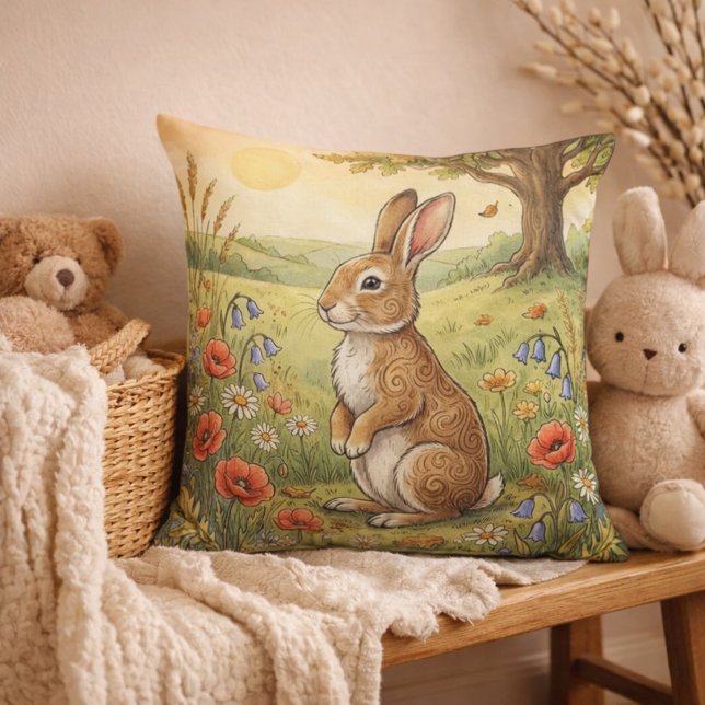 Coussin Animaux de la forêt de lapins adorables  (Créateur téléchargé)