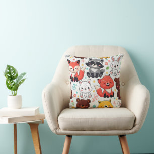 Coussin Animaux de la Forêt Sans Couture