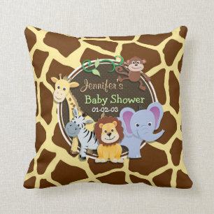 Coussin Animaux de la jungle sur Poster de animal Brown Gi