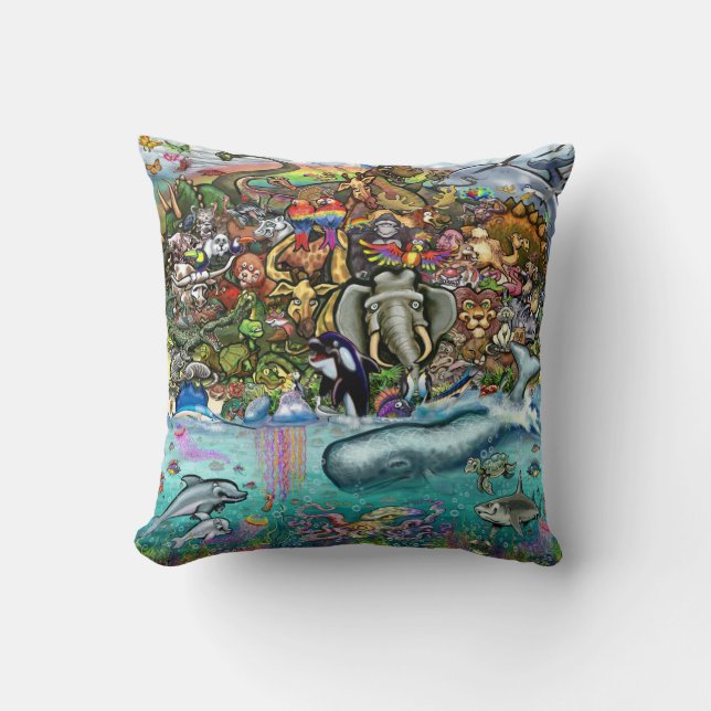 Coussin Animaux de la Terre et de la Mer (Recto)