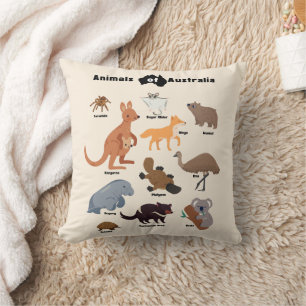 Coussin Animaux de l'Australie faune australienne