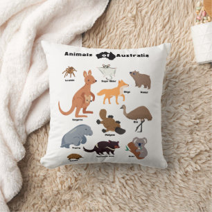 Coussin Animaux de l'Australie faune australienne