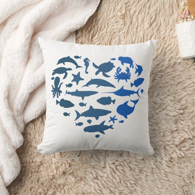 Coussin Animaux de mer du coeur (Couverture)