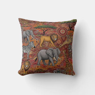 COUSSIN ANIMAUX DE SAFARI AFRICAIN