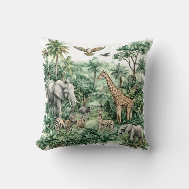 Coussin Animaux de Safari Jungle (Recto)
