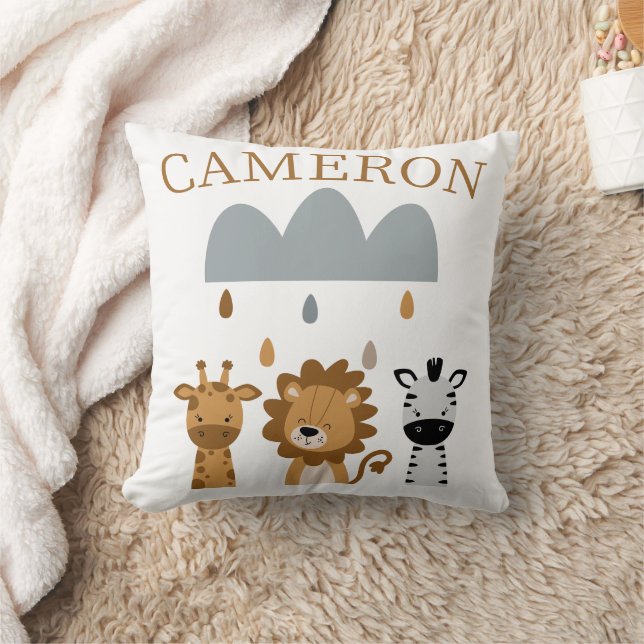 Coussin Animaux de safari mignons et boho pour bébé (Couverture)