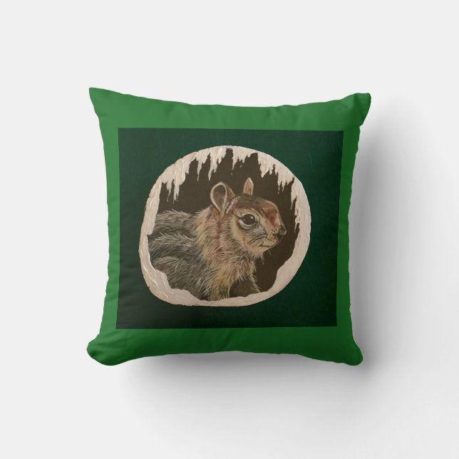 Coussin "Animaux de vacances d'hiver" (Recto)