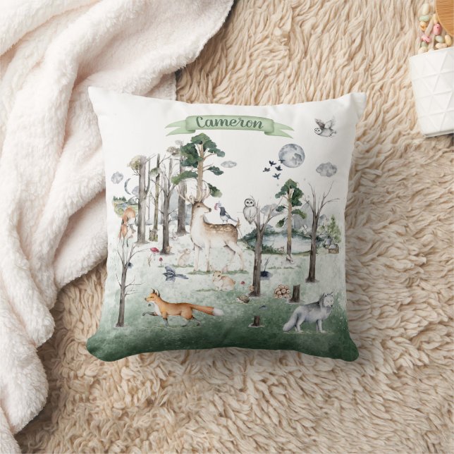 Coussin Animaux de Whimsical dans le bois personnalisable (Couverture)