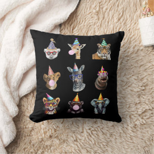Coussin Animaux de zoo Faune et flore Fête d'anniversaire