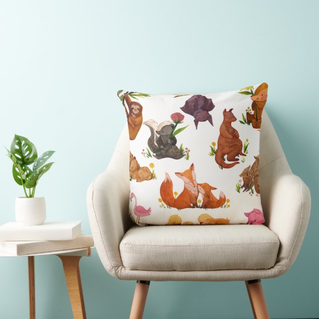 Coussin Animaux des bois - Motif de la créature des forêts (Chaise)