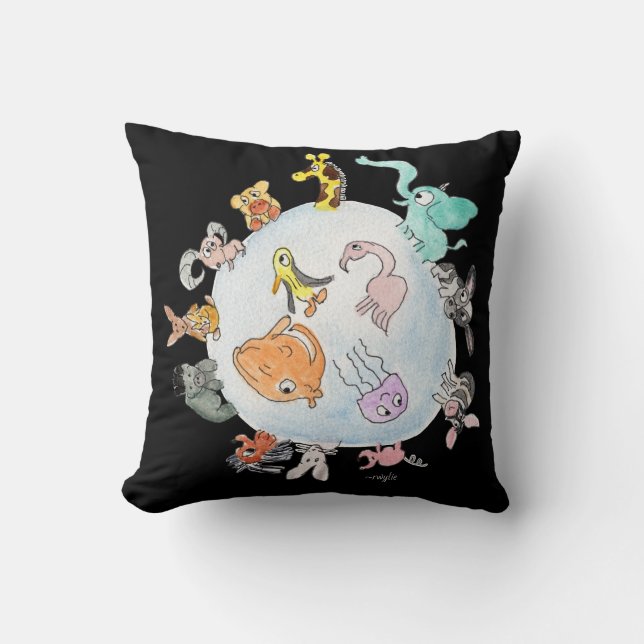 Coussin Animaux du monde (Recto)