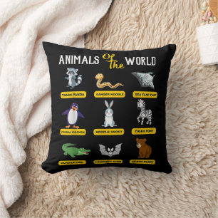 Coussin Animaux Du Monde Drôles De Noms D'animaux Réels