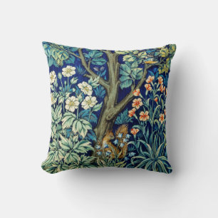 Coussin Animaux et fleurs, forêt, William Morris