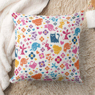 Coussin Animaux et fleurs mignons et colorés