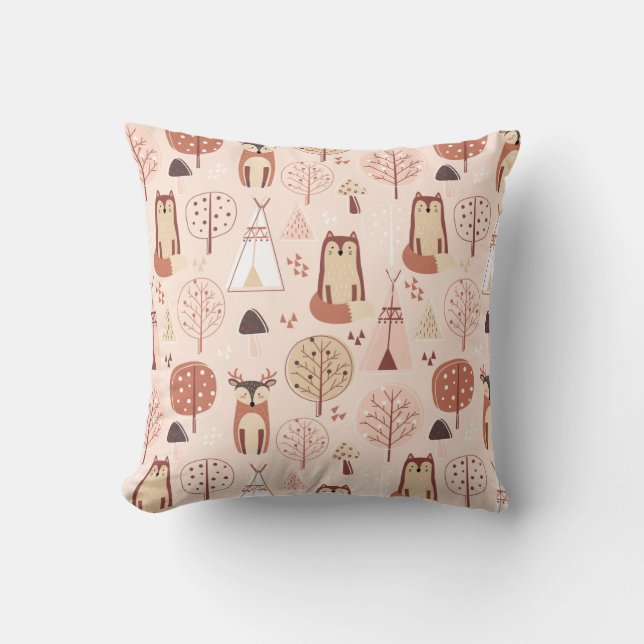 Coussin Animaux forestiers adorables (Recto)