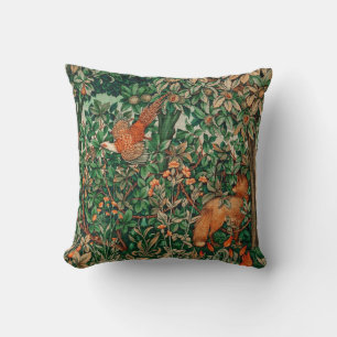 Coussin ANIMAUX FORESTIERS Pheasant et Renard rouge, Flora