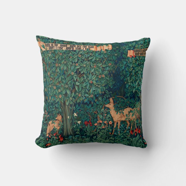 Coussin Animaux forestiers, Renard verdoyant, Doe, W.Morri (Recto)
