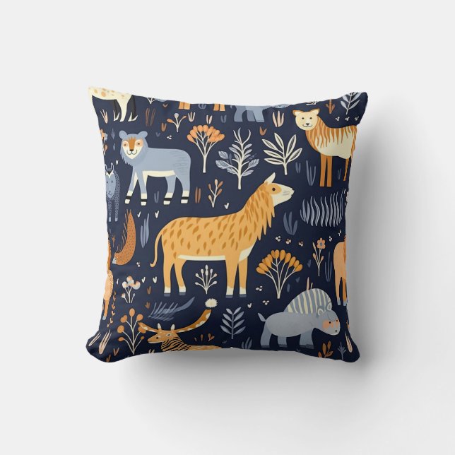 Coussin Animaux forestiers sauvages Motifs de papier numér (Recto)