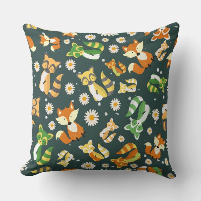 Coussin Animaux mignons de la jungle de bébé garçon pépini (Recto)