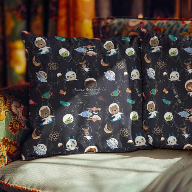 Coussin Animaux spatiaux personnalisés Lancer l'oreiller (Créateur téléchargé)