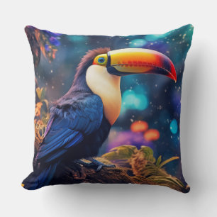 Coussin Animaux toucans Faune Sauvage Coloré